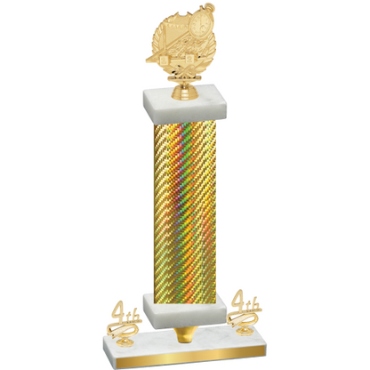 Premium Single Gold Carbon Fiber Fourth Place Swimming Trophy