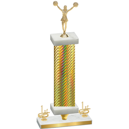 Premium Single Gold Carbon Fiber First Place Cheerleading Trophy
