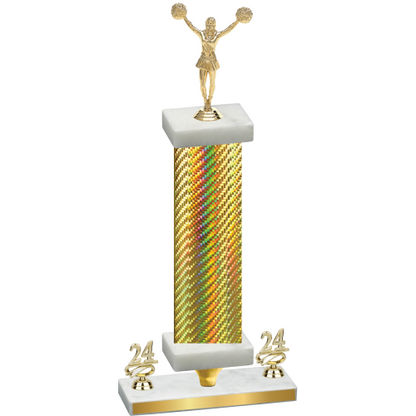 Premium Single Gold Carbon Fiber Year Cheerleading Trophy