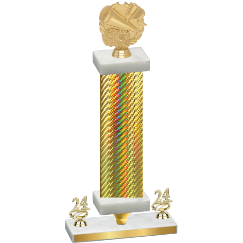 Premium Single Gold Carbon Fiber Year Cheerleading Trophy