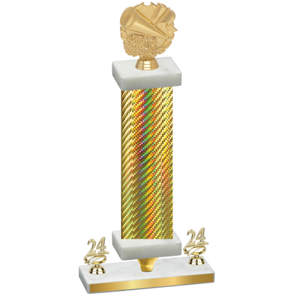 Premium Single Gold Carbon Fiber Year Cheerleading Trophy