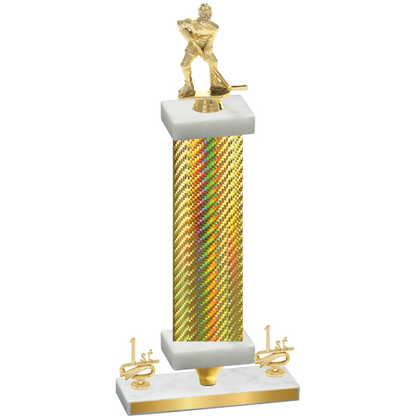 Premium Single Gold Carbon Fiber First Place Hockey Trophy