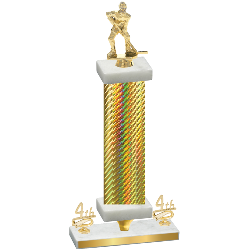 Premium Single Gold Carbon Fiber Fourth Place Hockey Trophy