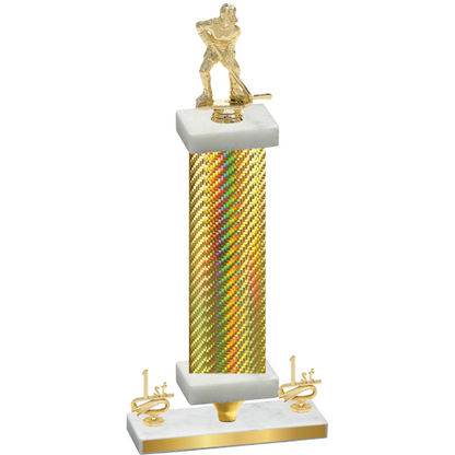 Premium Single Gold Carbon Fiber First Place Hockey Trophy