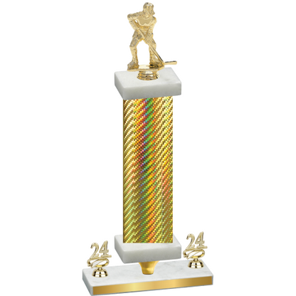 Premium Single Gold Carbon Fiber Year Hockey Trophy