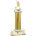 Premium Single Gold Carbon Fiber Second Place Lacrosse Trophy