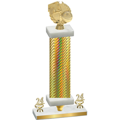 Premium Single Gold Carbon Fiber Year Basketball Trophy