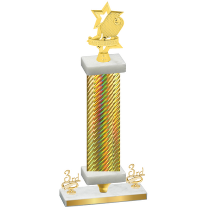 Premium Single Gold Carbon Fiber Third Place Pickleball Trophy