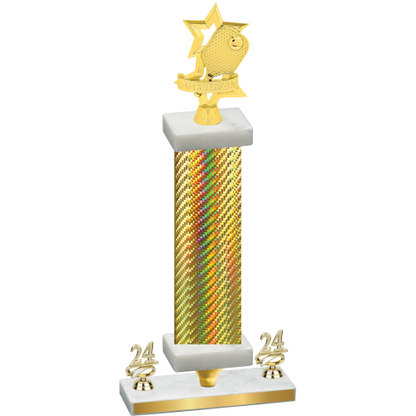 Premium Single Gold Carbon Fiber Year Pickleball Trophy