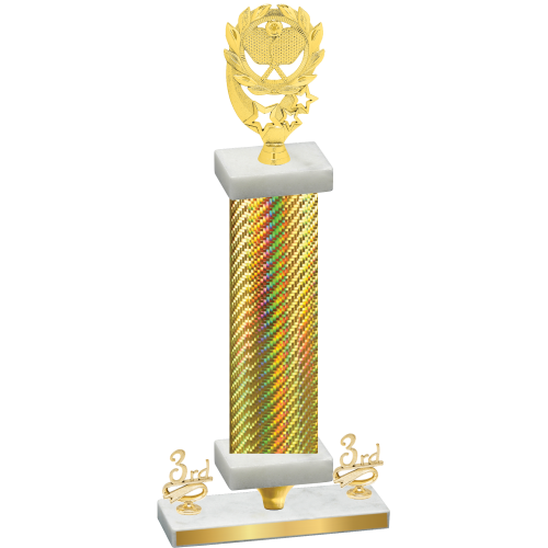 Premium Single Gold Carbon Fiber Third Place Pickleball Trophy