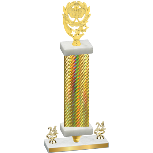Premium Single Gold Carbon Fiber Year Pickleball Trophy