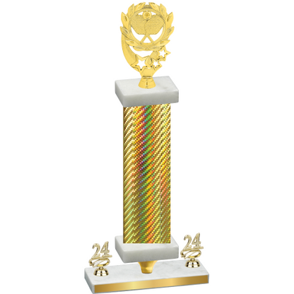 Premium Single Gold Carbon Fiber Year Pickleball Trophy