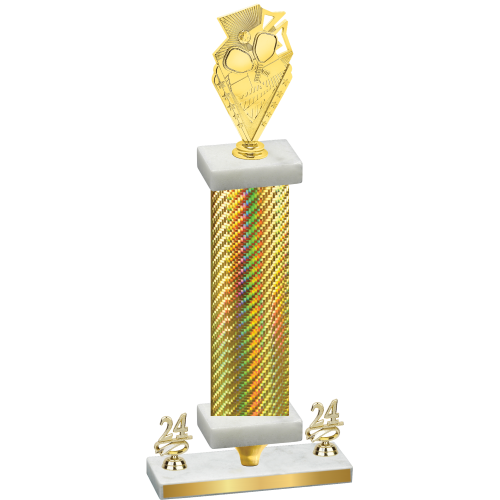 Premium Single Gold Carbon Fiber Year Pickleball Trophy