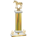 Premium Single Gold Carbon Fiber Fourth Place Horses Trophy