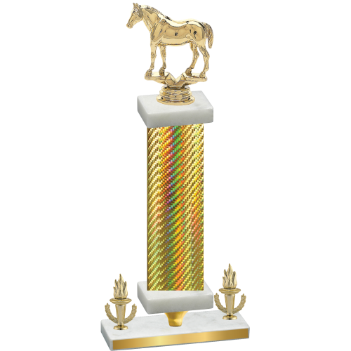Premium Single Gold Carbon Fiber Victory Horses Trophy