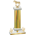 Premium Single Gold Carbon Fiber Fourth Place Horses Trophy