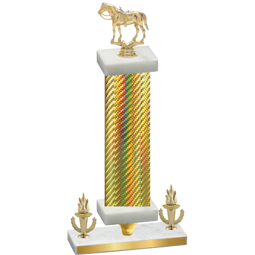 Premium Single Gold Carbon Fiber Victory Horses Trophy