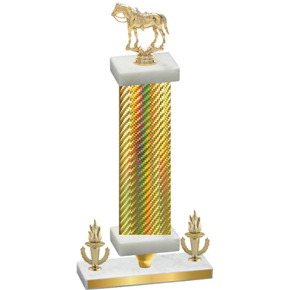 Premium Single Gold Carbon Fiber Victory Horses Trophy