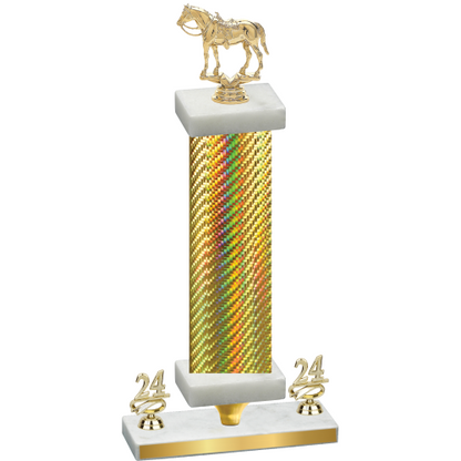 Premium Single Gold Carbon Fiber Year Horses Trophy