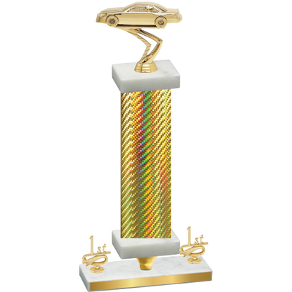 Premium Single Gold Carbon Fiber First Place Cars Trophy