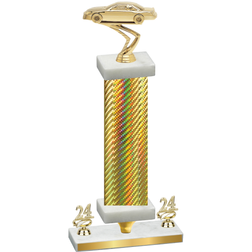 Premium Single Gold Carbon Fiber Year Cars Trophy