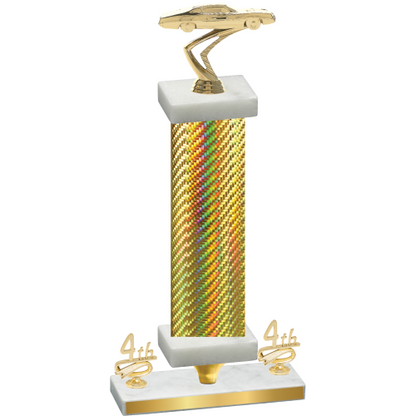 Premium Single Gold Carbon Fiber Fourth Place Cars Trophy