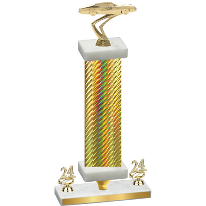 Premium Single Gold Carbon Fiber Year Cars Trophy