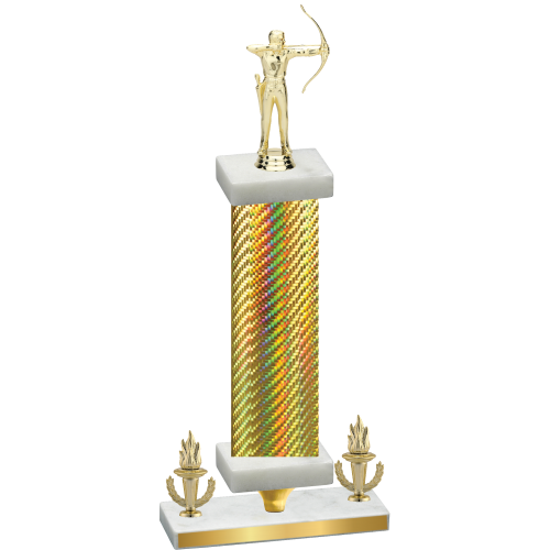 Premium Single Gold Carbon Fiber Victory Archery Trophy
