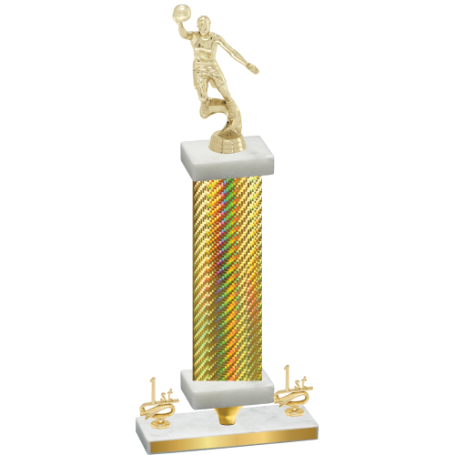 Premium Single Gold Carbon Fiber First Place Basketball Trophy