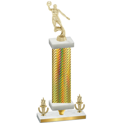 Premium Single Gold Carbon Fiber Victory Basketball Trophy