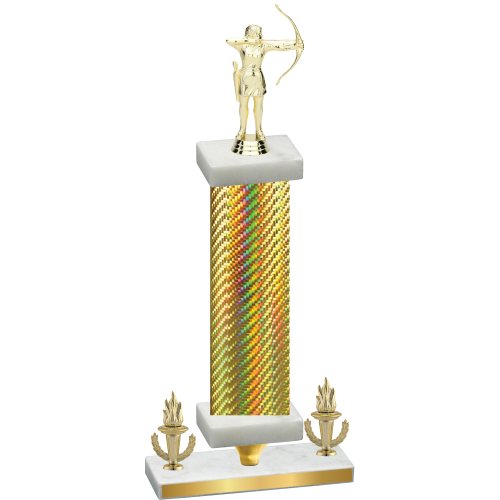Premium Single Gold Carbon Fiber Victory Archery Trophy