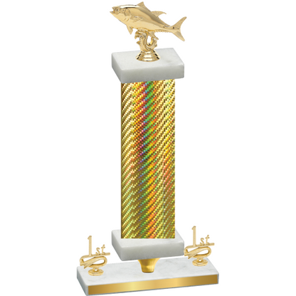 Premium Single Gold Carbon Fiber First Place Fishing Trophy