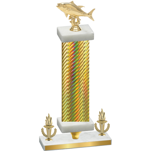 Premium Single Gold Carbon Fiber Victory Fishing Trophy