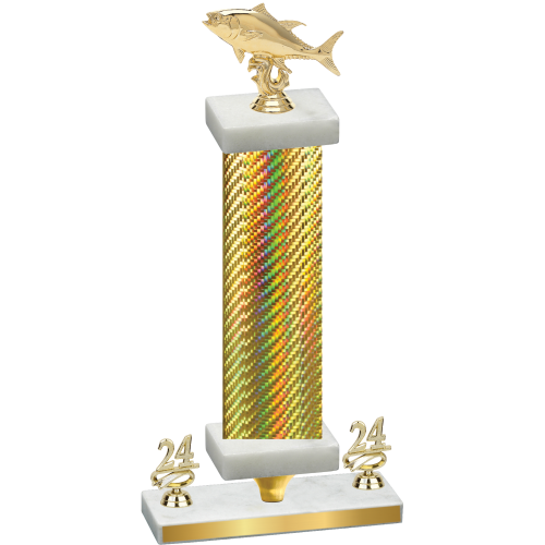 Premium Single Gold Carbon Fiber Year Fishing Trophy