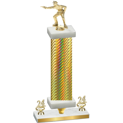 Premium Single Gold Carbon Fiber Year Shooter Trophy