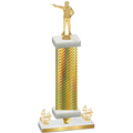 Premium Single Gold Carbon Fiber Fourth Place Shooter Trophy