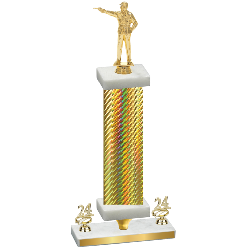 Premium Single Gold Carbon Fiber Year Shooter Trophy