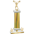 Premium Single Gold Carbon Fiber Fourth Place Weights Trophy