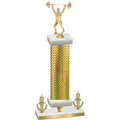 Premium Single Gold Carbon Fiber Victory Weights Trophy