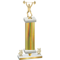 Premium Single Gold Carbon Fiber Year Weights Trophy