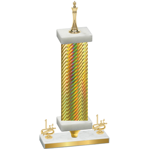 Premium Single Gold Carbon Fiber First Place Chess Trophy