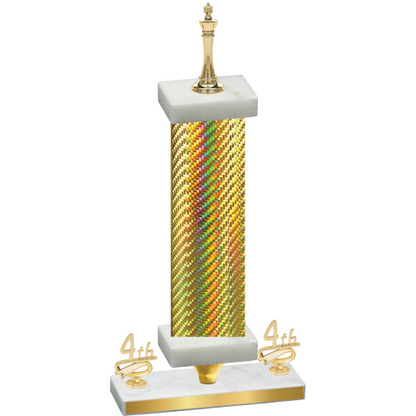 Premium Single Gold Carbon Fiber Fourth Place Chess Trophy