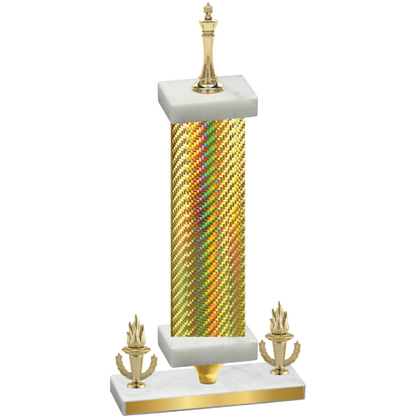 Premium Single Gold Carbon Fiber Victory Chess Trophy