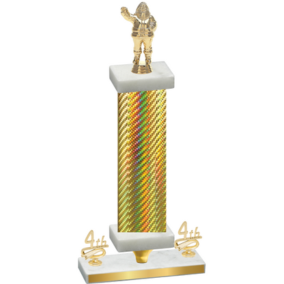 Premium Single Gold Carbon Fiber Fourth Place Holiday Trophy