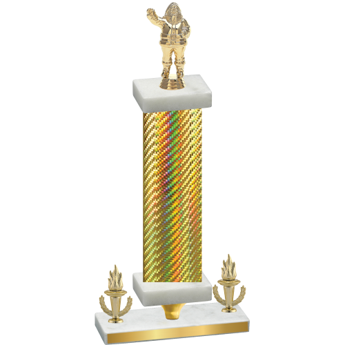 Premium Single Gold Carbon Fiber Victory Holiday Trophy