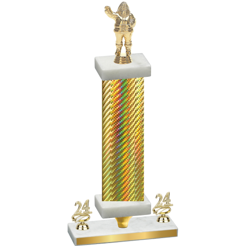 Premium Single Gold Carbon Fiber Year Holiday Trophy