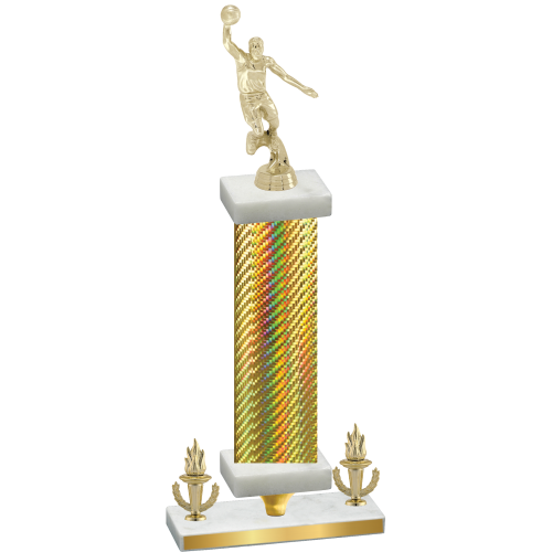 Premium Single Gold Carbon Fiber Victory Basketball Trophy