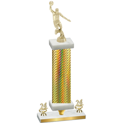 Premium Single Gold Carbon Fiber Year Basketball Trophy
