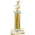 Premium Single Gold Carbon Fiber Second Place Flag Football Trophy