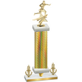 Premium Single Gold Carbon Fiber Victory Flag Football Trophy